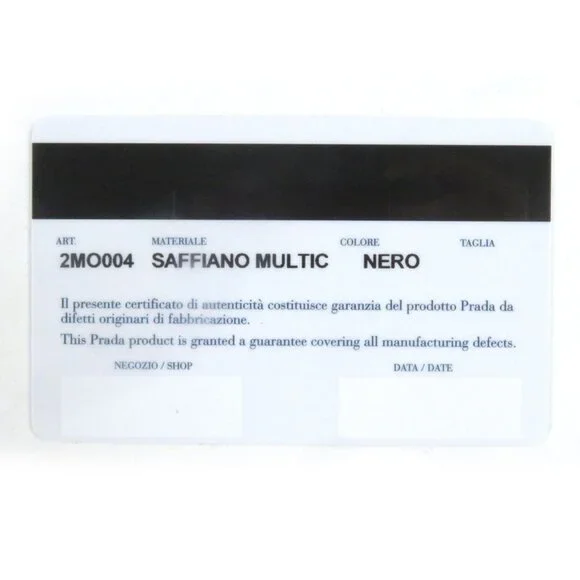 Prada 2 Mo004 Logo Plate Saffiano Martic Leather Bifold Card Case Billfold Nero - Picture 9 of 9